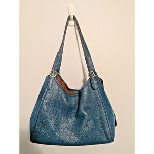 Coach Lori C5265 Shoulder Bag in Deep Turquoise Soft Pebbled Leather & Suede